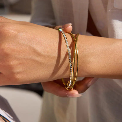 [Topon]Quinley Stacked Diamond Bracelet