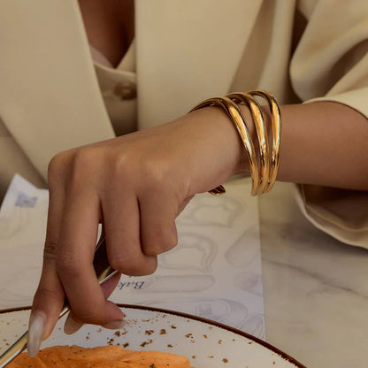 [Topon]Meredith Triple Layer Gold Bangle