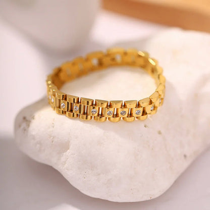 [Topon]Gold Watchband Bracelet