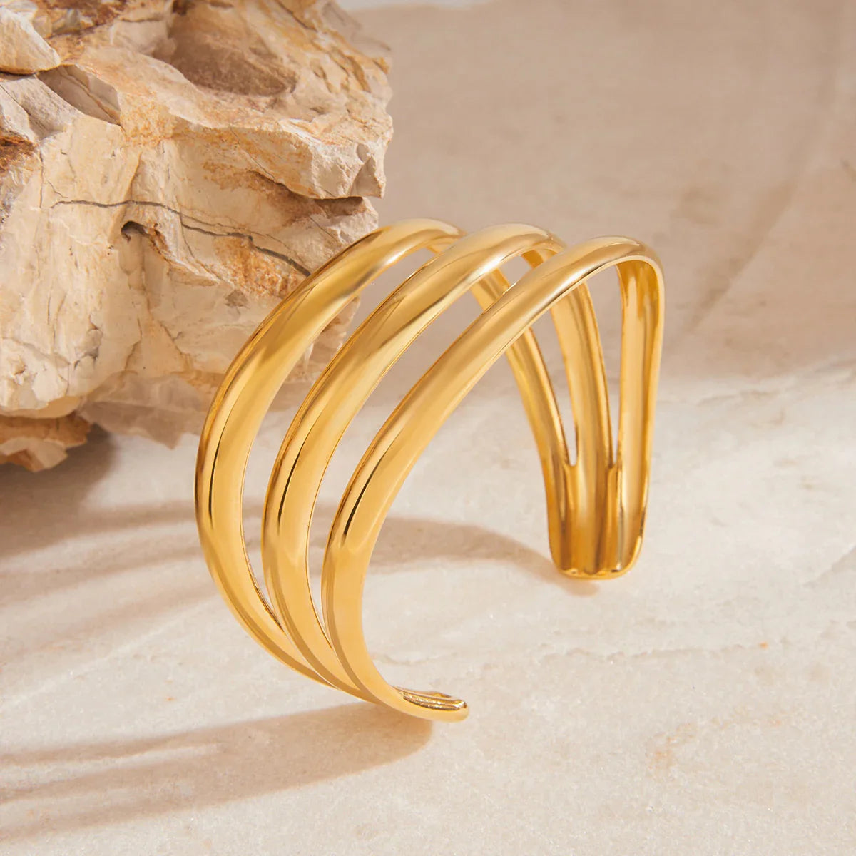 [Topon]Meredith Triple Layer Gold Bangle