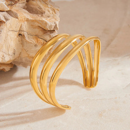 [Topon]Meredith Triple Layer Gold Bangle
