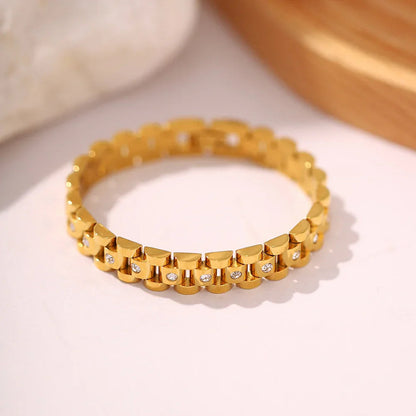 [Topon]Gold Watchband Bracelet