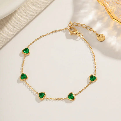 [Topon]Francia Green Heart Bracelet