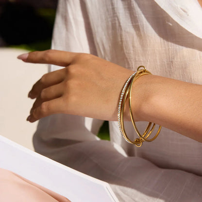 [Topon]Quinley Stacked Diamond Bracelet