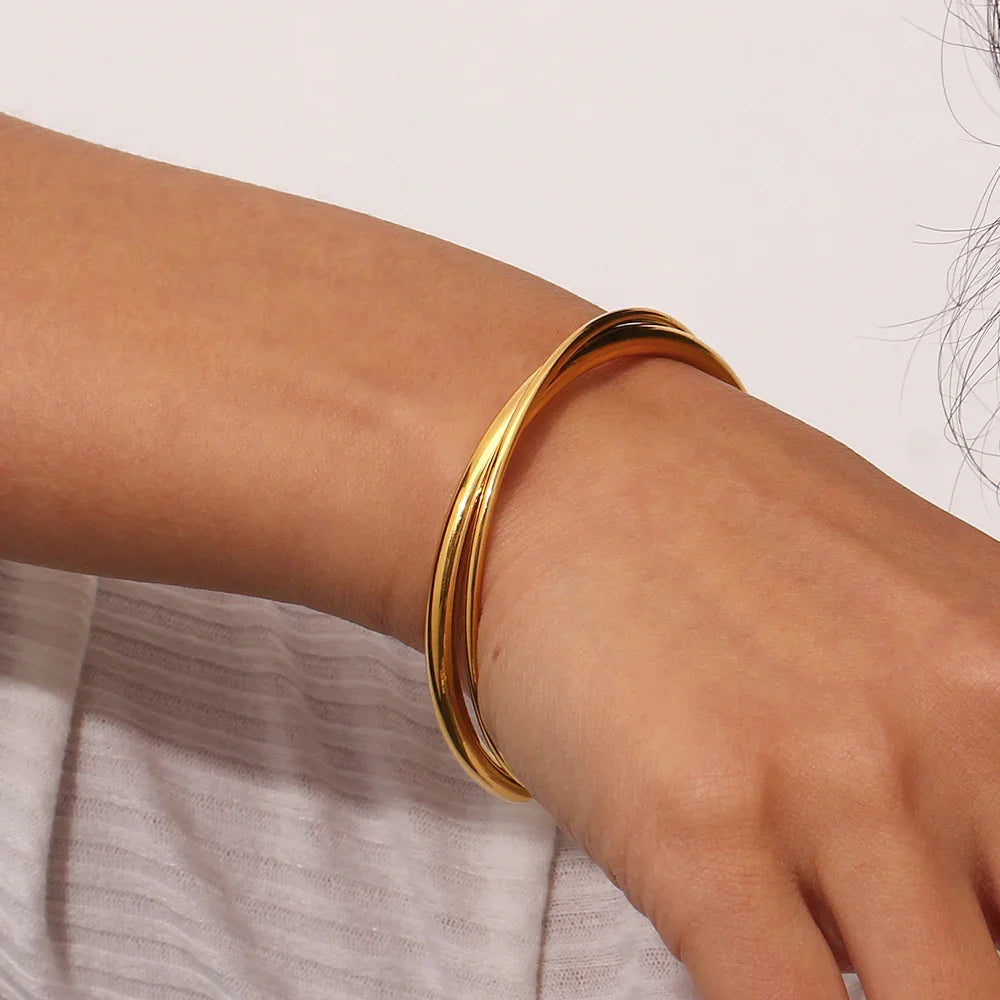 [Topon]Rianne Layered Gold Bangle