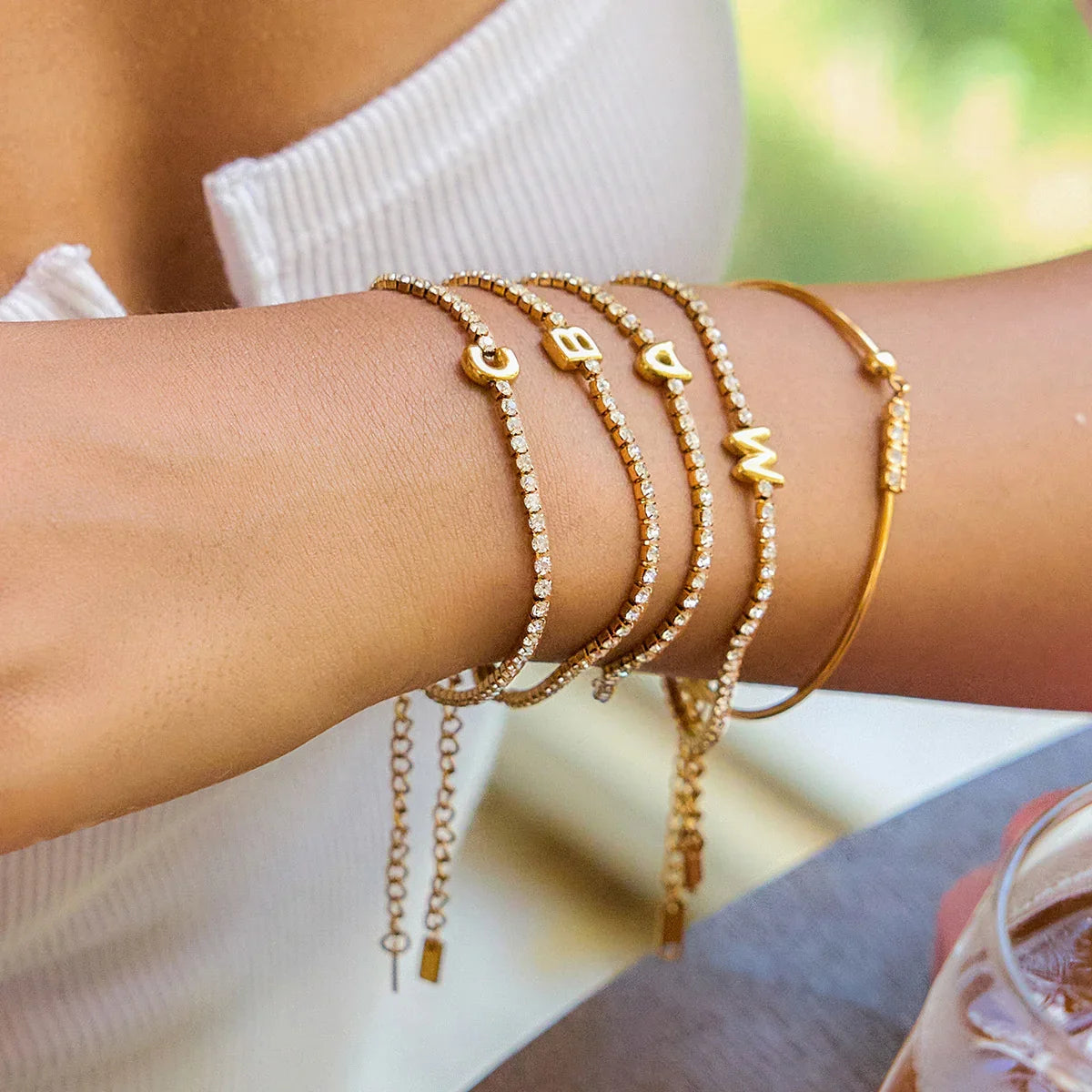 [Topon]Avaria Bubble Letter Tennis Bracelet