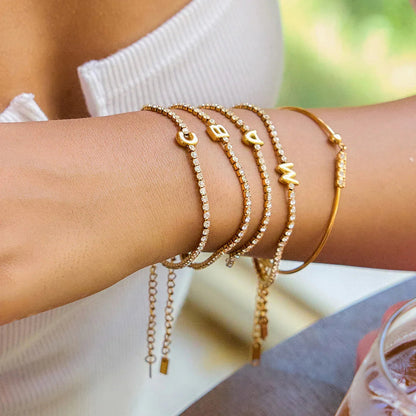 [Topon]Avaria Bubble Letter Tennis Bracelet
