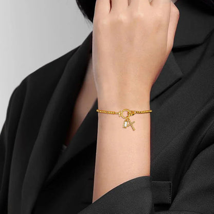 [Topon]Amalia Birthstone Cross Bracelet