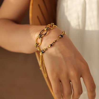 [Topon]Quintessa Layered Chain Pearl Bracelet