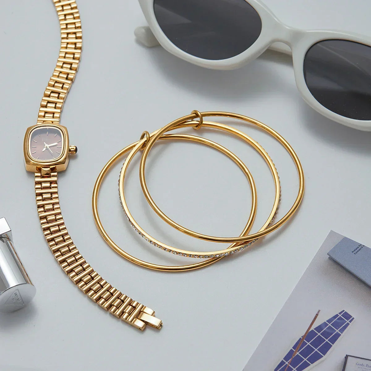 [Topon]Quinley Stacked Diamond Bracelet