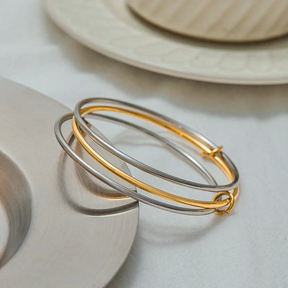 [Topon]Romina Two Tone Stacked Bracelet