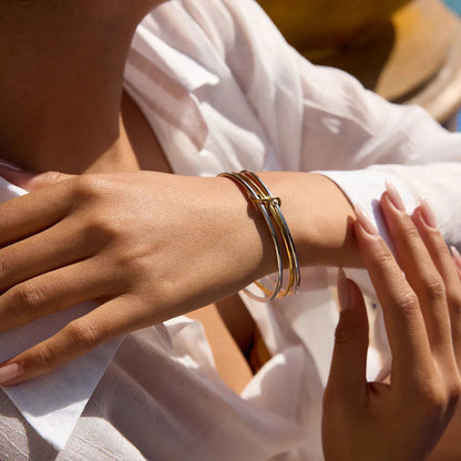 [Topon]Romina Two Tone Stacked Bracelet