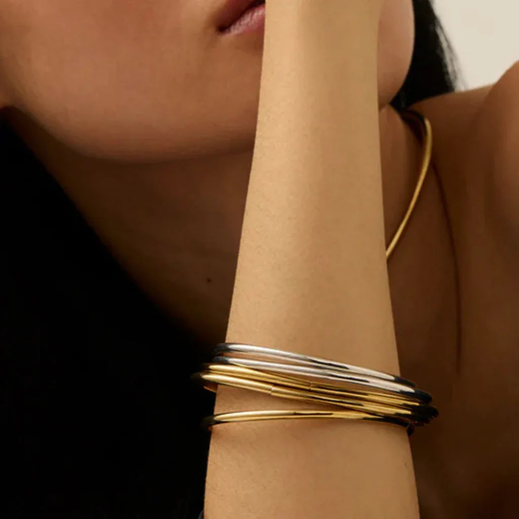 [Topon]Shannon Gold Bangle Set