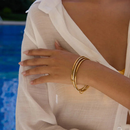 [Topon]Quinley Stacked Diamond Bracelet