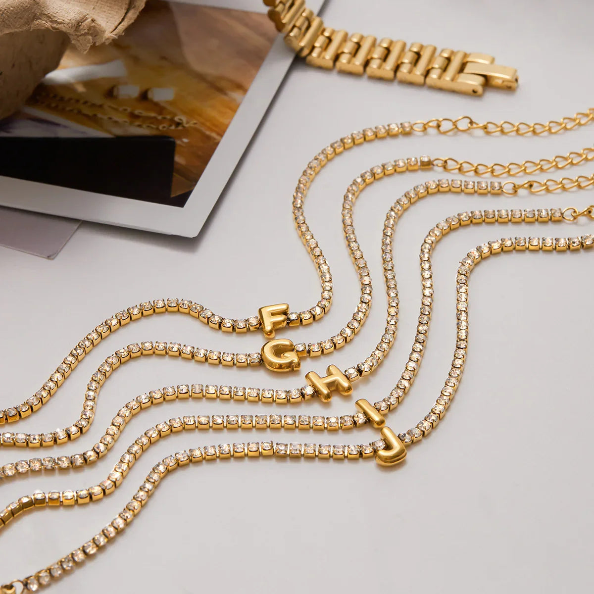[Topon]Avaria Bubble Letter Tennis Bracelet