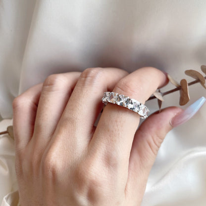 Elegant Princess Cut Tennis Ring