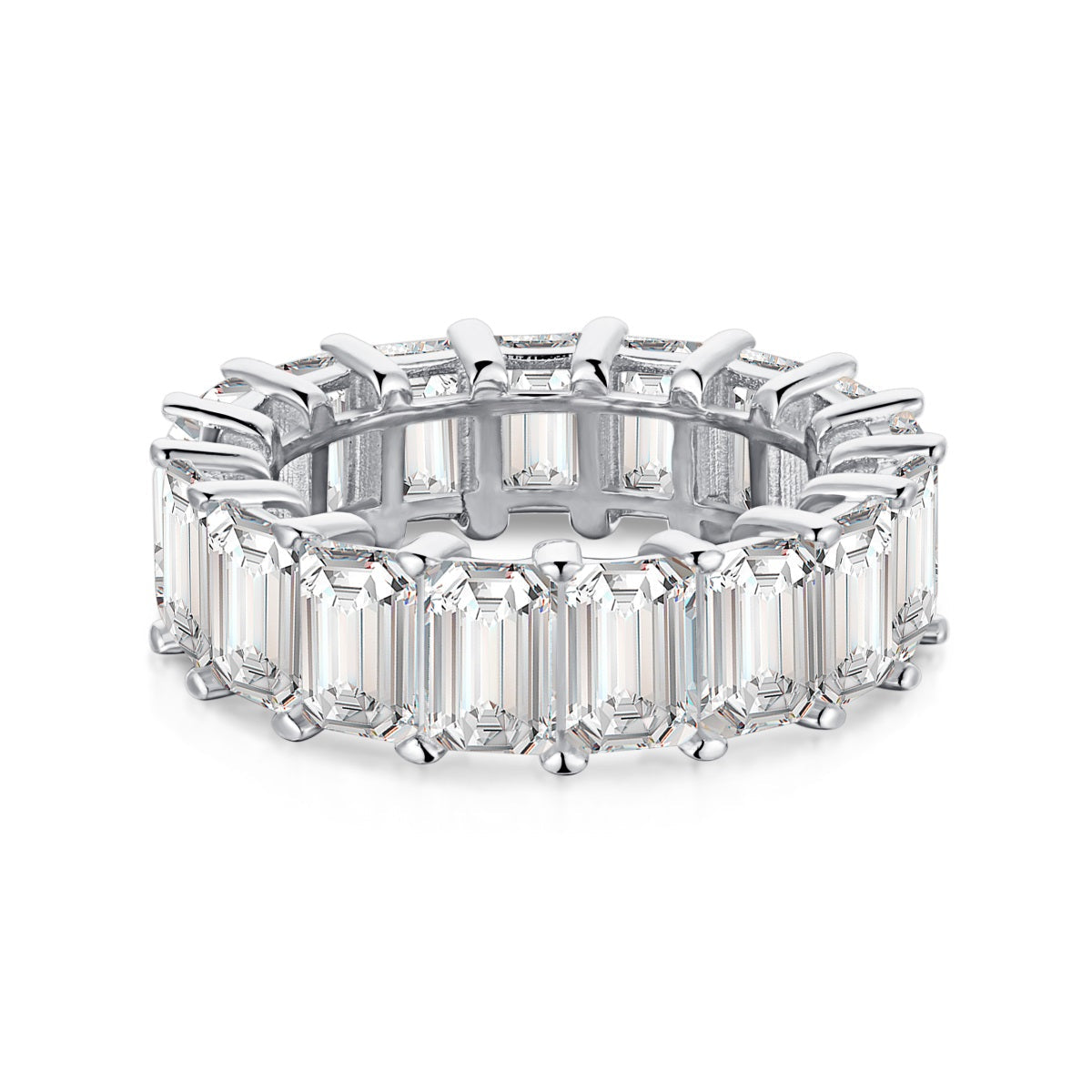 0.75 Carat Elegant Emerald Cut Tennis Ring