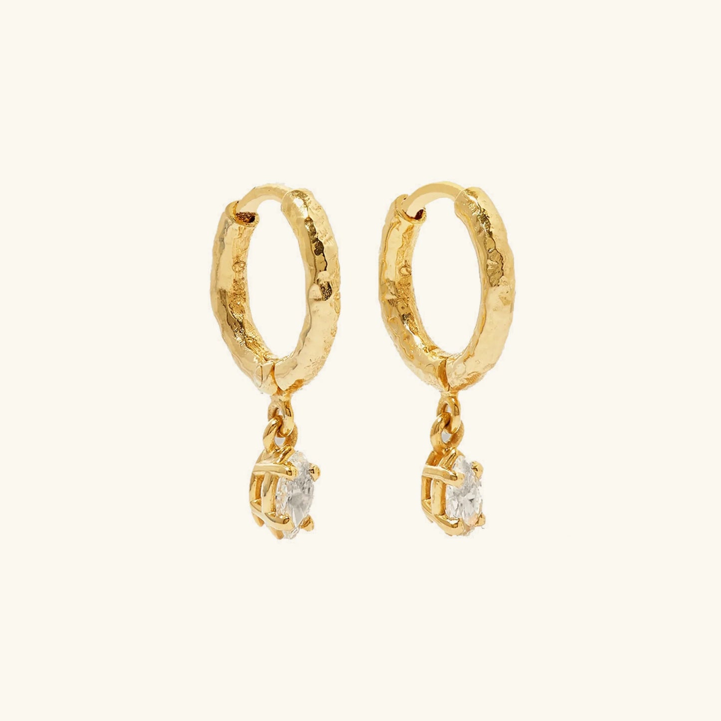 [Topon]Shayla Hammered Diamond Hoops