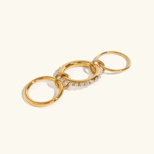 [Topon]Mikayla Stacked Freshwater Pearl Ring