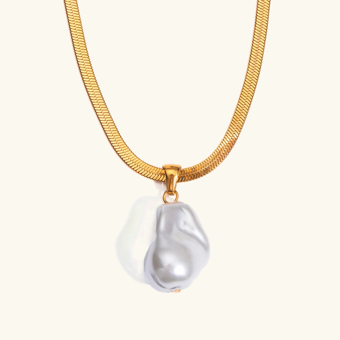 [Topon]Glorietta Herringbone Pearl Necklace