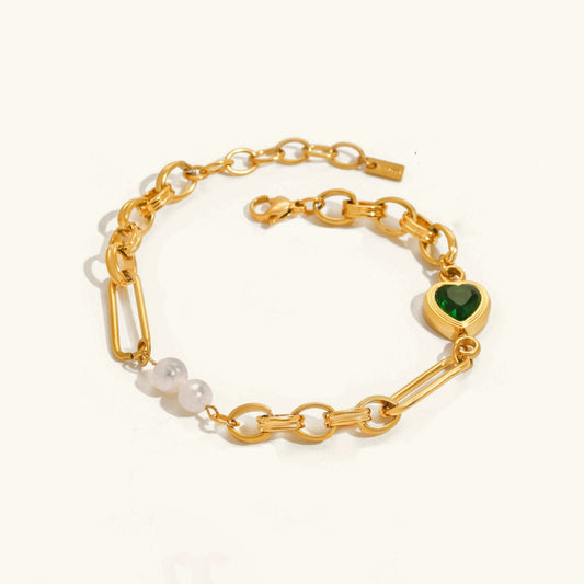 [Topon]Maddison Pearl Chain Gold Bracelet
