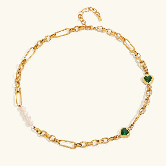 [Topon]Maddison Pearl Chain Gold Necklace