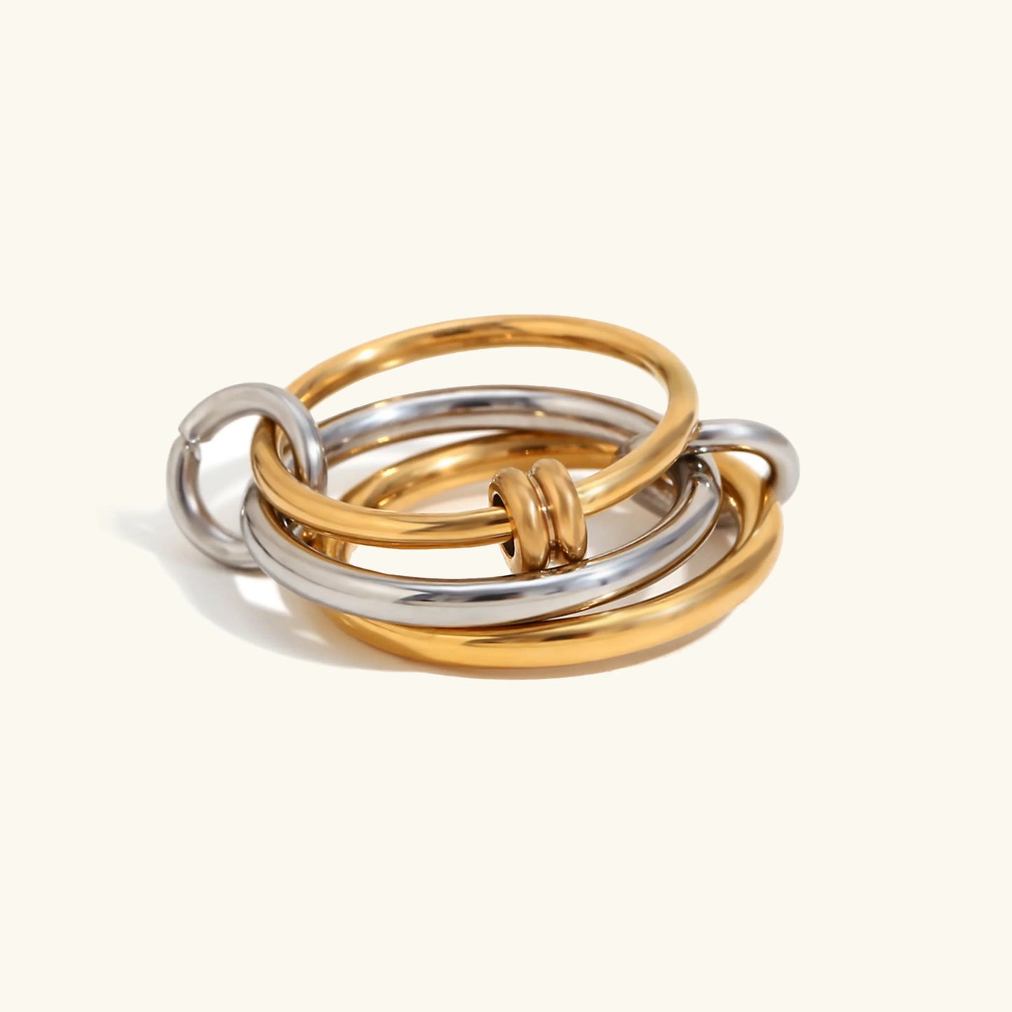 [Topon]Jessica Two-Tone Ring Stack
