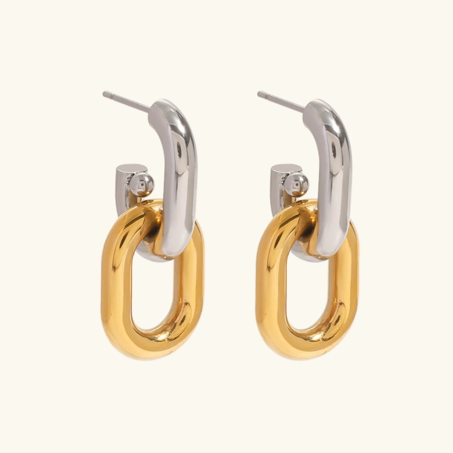 [Topon]Taylor Two Tone Double Hoops