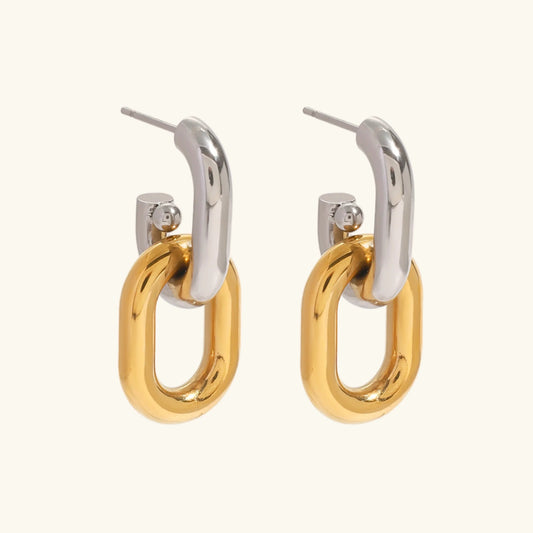 [Topon]Taylor Two Tone Double Hoops