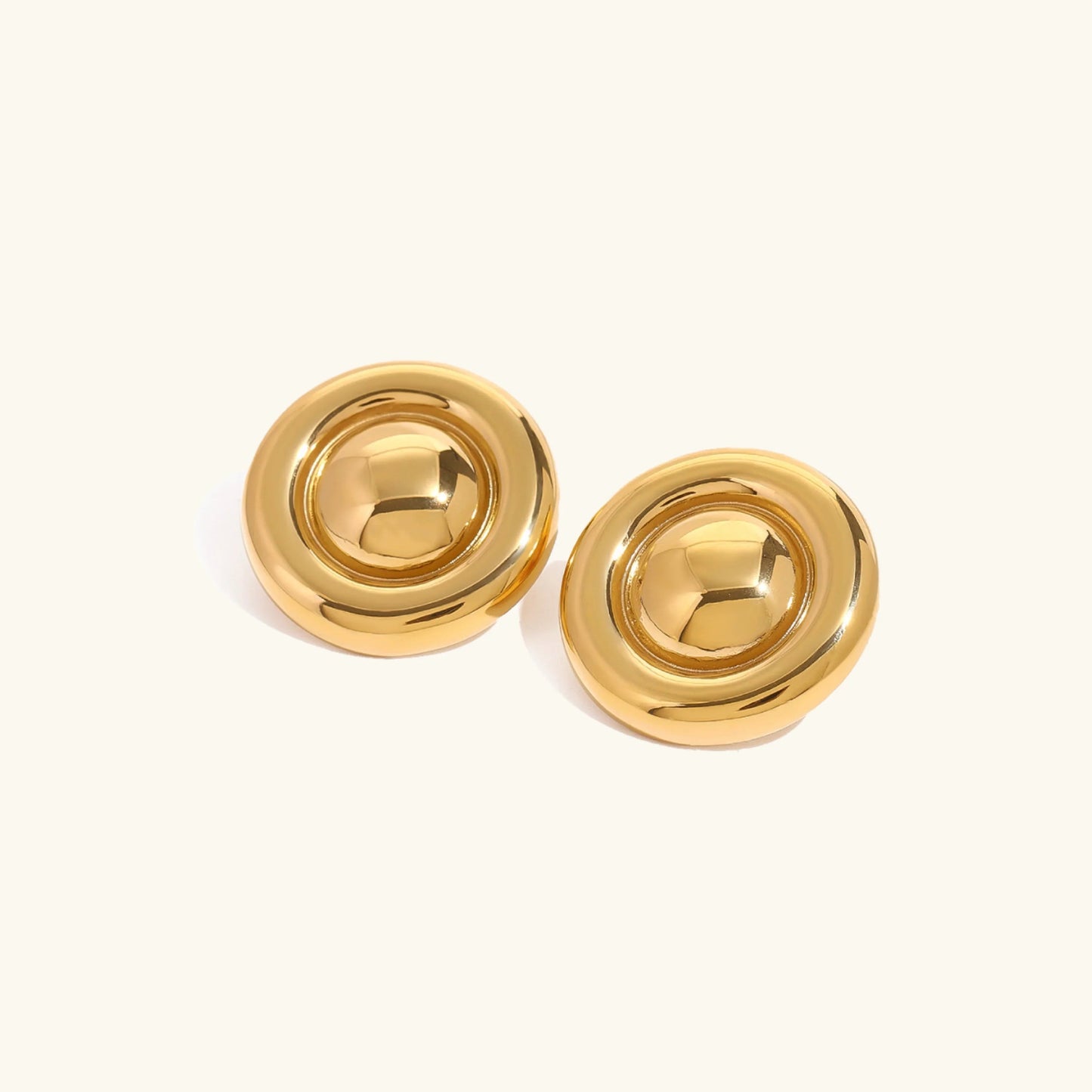 [Topon]Summers Gold Button Earrings