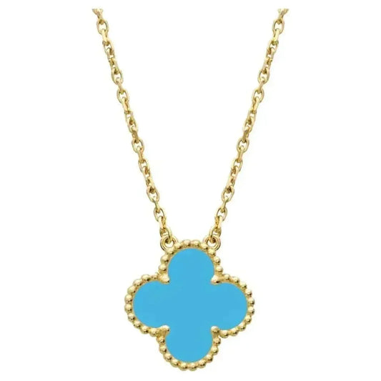 [Topon Jewelry]CLOVER 15MM VINTAGE TURQUOISE NECKLACE