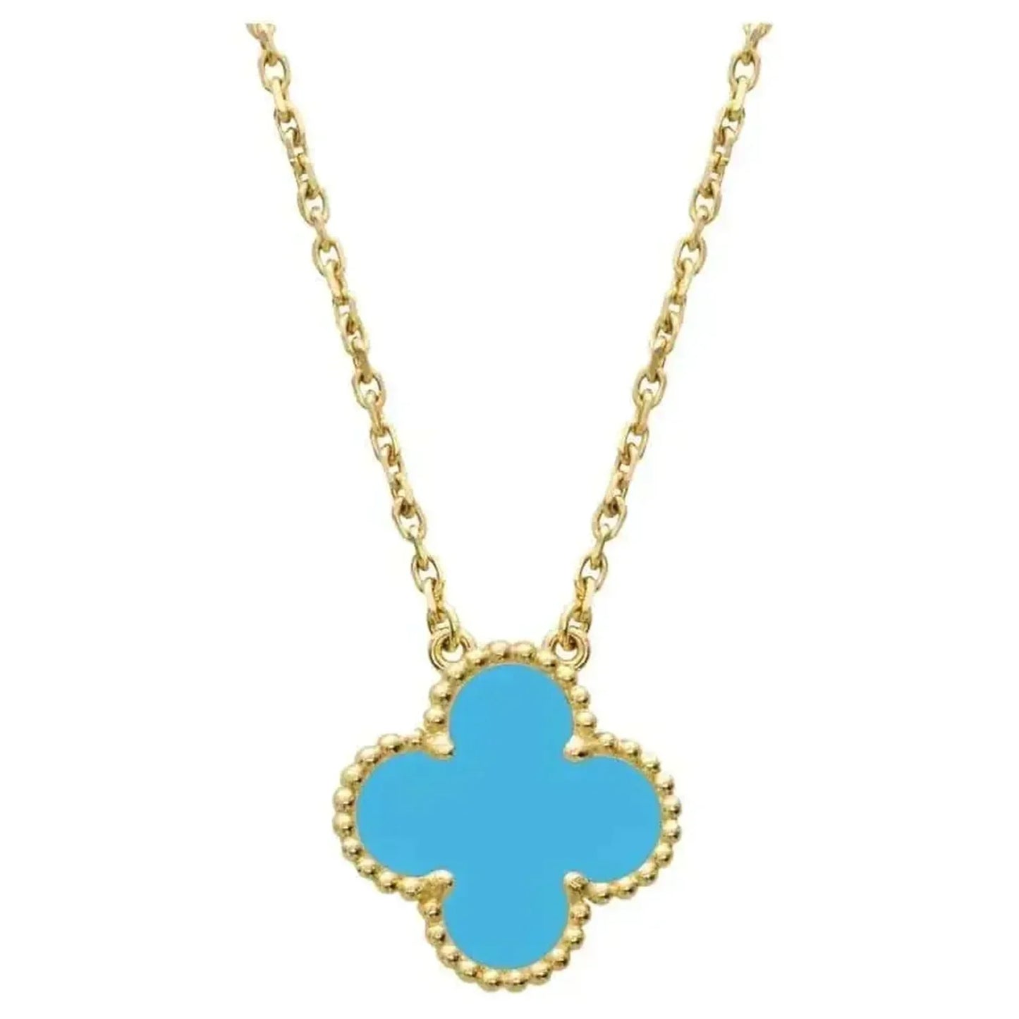 [Topon]CLOVER 15MM VINTAGE TURQUOISE NECKLACE