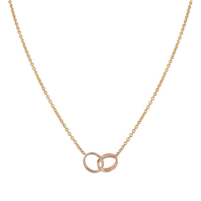 [Topon Jewelry]LOVE NECKLACE DOUBLE RING PINK GOLD