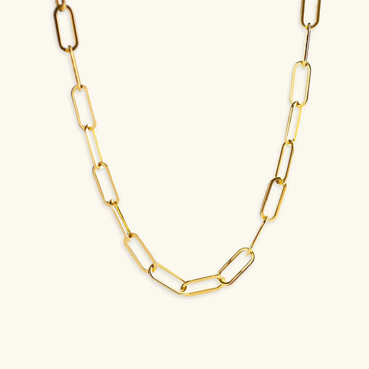 [Topon]Ria Gold Paperclip Chain Necklace
