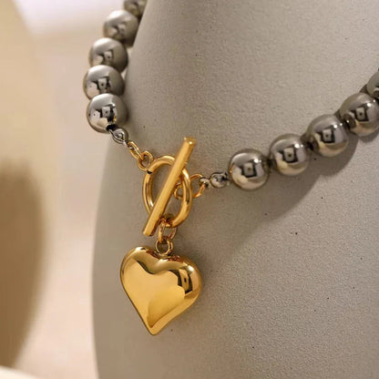 [Topon]Alicia Chunky Bead Heart Bracelet