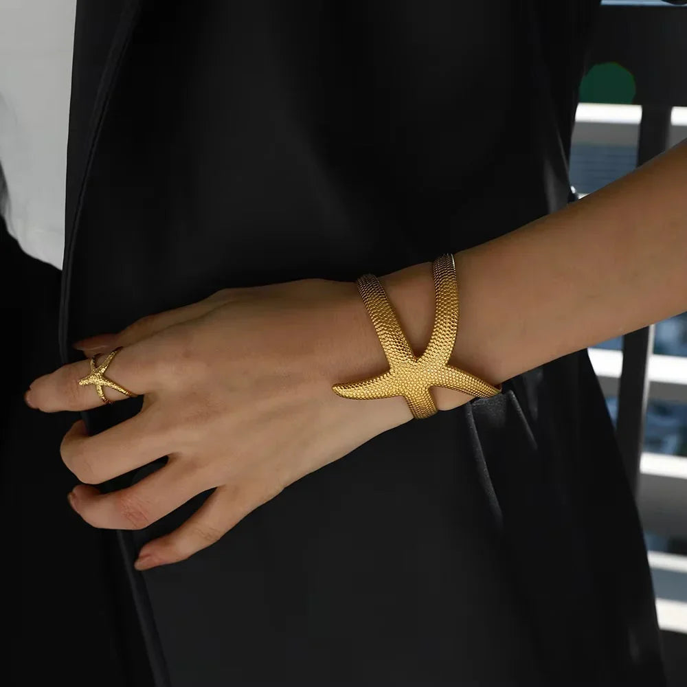 [Topon]Annika Gold Starfish Cuff