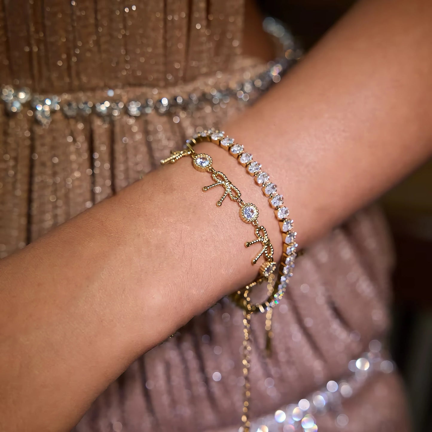 [Topon]Honora Ribbon Knot Diamond Bracelet