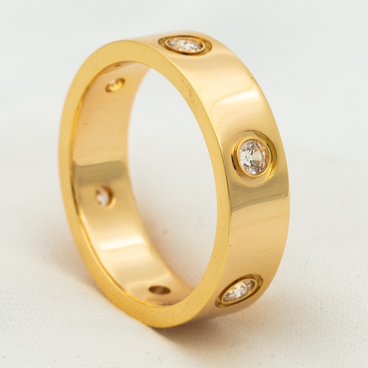 [Topon]LOVE RING 5.5MM 6 DIAMONDS PINK GOLD