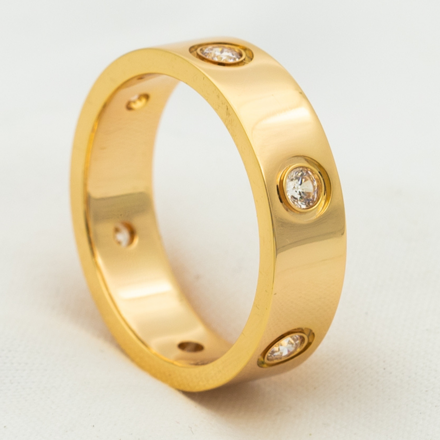 [Topon Jewelry]LOVE RING 5.5MM 6 DIAMONDS PINK GOLD