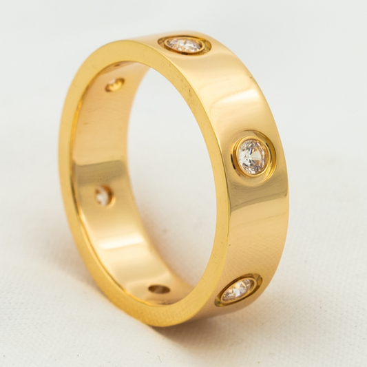 [Topon Jewelry]LOVE RING 5.5MM 6 DIAMONDS PINK GOLD