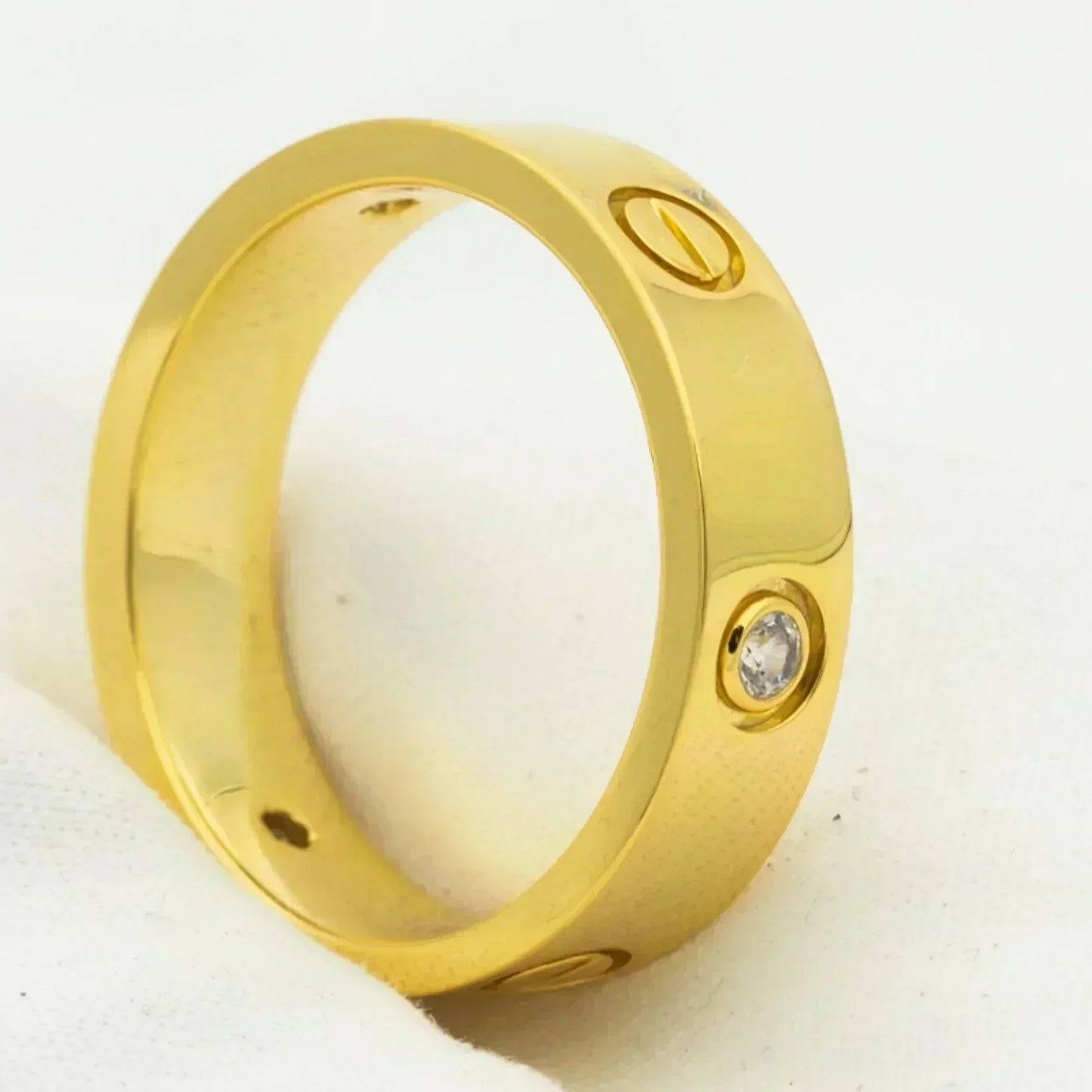 [Topon Jewelry]LOVE RING 5.5MM 3 DIAMONDS GOLD