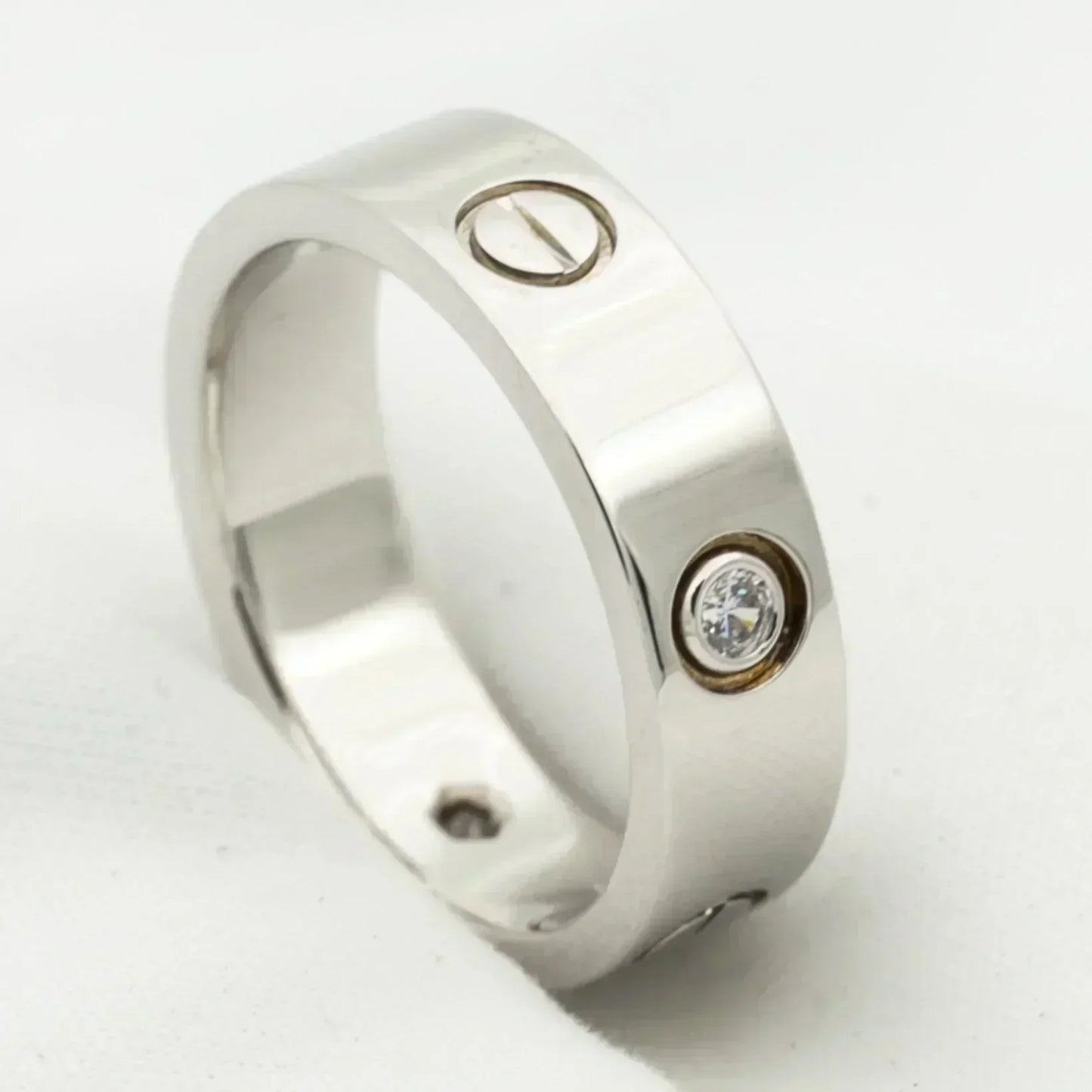 [Topon Jewelry]LOVE RING 5.5MM 3 DIAMONDS SILVER