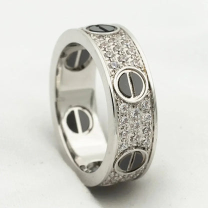 [Topon Jewelry]LOVE RING 5.5MM DIAMONDS PAVED CERAMIC