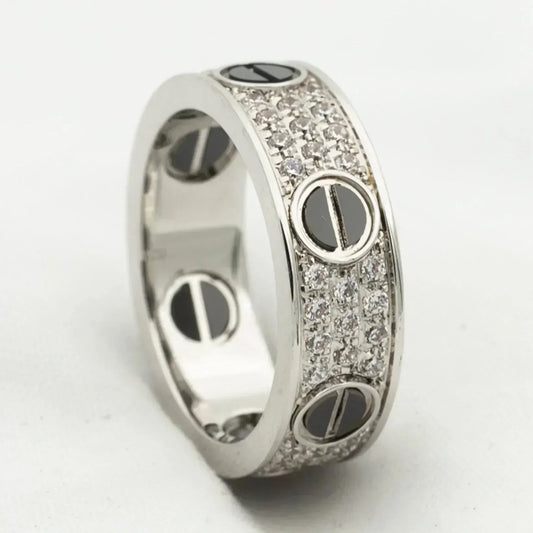 [Topon]LOVE RING 5.5MM DIAMONDS PAVED CERAMIC