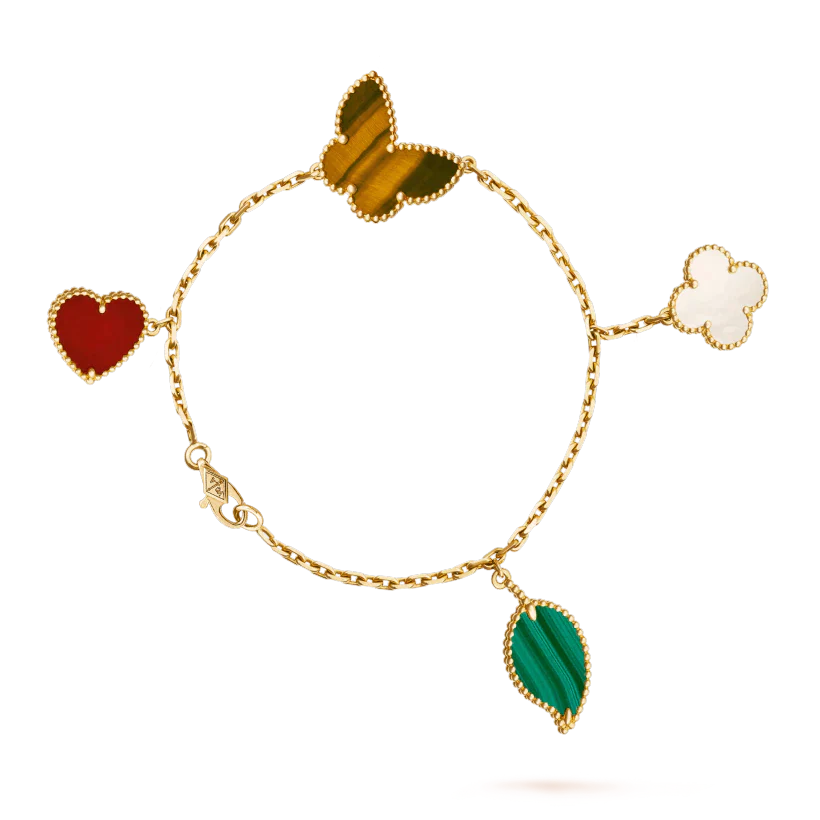 [Topon Jewelry]LUCKY SPRING 5 MOTIF GOLD BRACELET