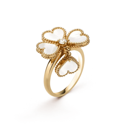 [Topon Jewelry]SWEET CLOVER WHITE MOP RING