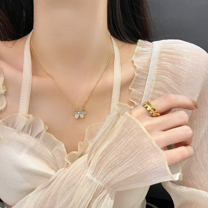 [Topon Jewelry]FLOWER DIAMOND NECKLACE