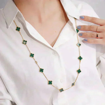 [Topon Jewelry]CLOVER 20 MOTIFS MALACHITE GOLD