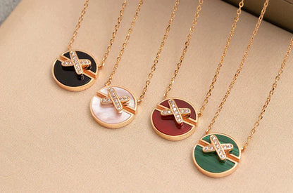 [Topon Jewelry]JEUX DE ROSE GOLD DIAMOND NECKLACE