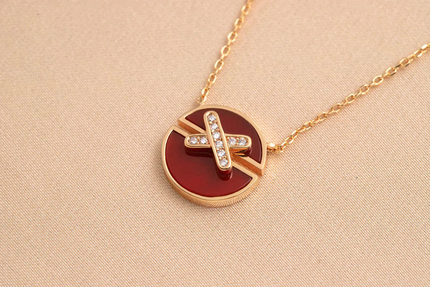 [Topon Jewelry]JEUX DE ROSE GOLD DIAMOND NECKLACE